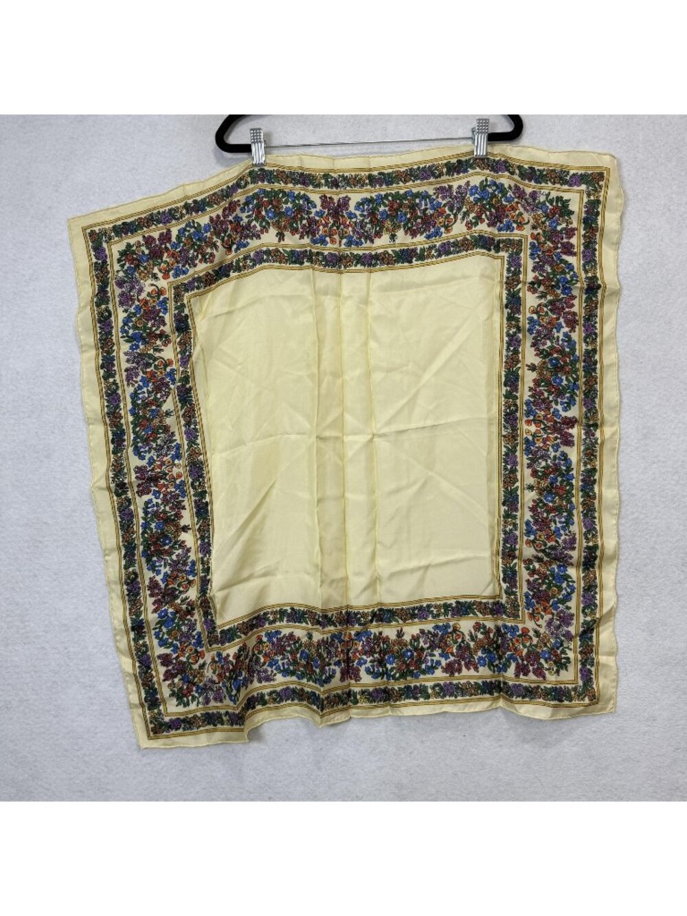 Glorius Scarf Womens One Size Yellow Silk Floral Square Satin Neck Wrap Bandana